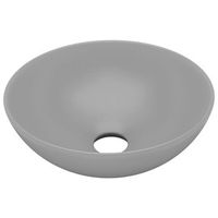 lavabo de cuarto de bano redondo ceramica gris claro vidaxl