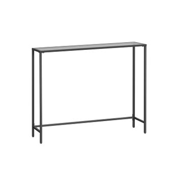 Mesa de Entrada Moderna, Negro + Transparente / 1 Tire (20P x 100L CM)