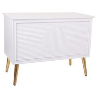 banqueta baul de madera blanca 83x415x625