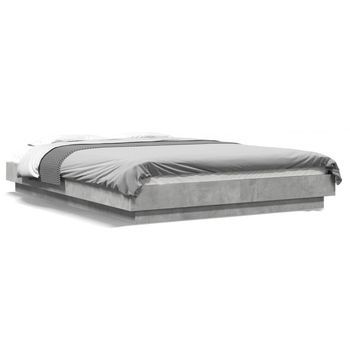Estructura Cama Con Luces Led Madera Gris Hormigón 120x200 Cm Vidaxl