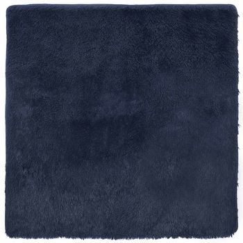 Alfombra De Pelo Largo Navarra Azul Marino 240x240 Cm Poliéster Vidaxl