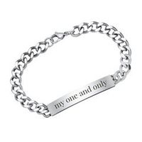 moderna pulsera de acero inoxidable con grabado laser