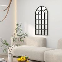 espejo decorativo de pared de metal vidrio homcom 65x110 cm negro