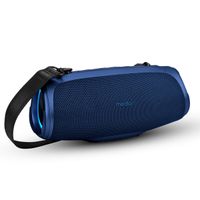 medion p61746 altavoz bluetooth portatil bateria recargable refuerzo de graves efectos de luz rgb proteccion ipx7 contra el agua y robusto banco de alimentacion integrado 2x 15 w rms azul