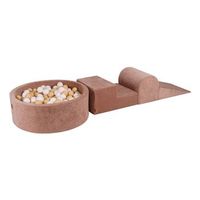 meowbaby parque infantil de espuma con piscina de bolas beige  blanco 200 pcs