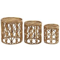mesita auxiliar set 3 mimbre 38x38x434 100