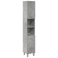 mueble de bano  armario de bano contrachapada gris hormigon 30x30x179 cm