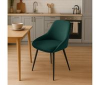 silla de comedor elmira de terciopelo verde 53x50x86 cm