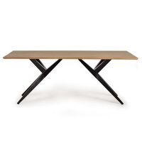 mesa de comedor estilo industrial en madera maciza