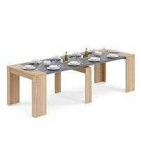 mesa consola extensible 50-235x90 cm denis roble canadian - gris grafito 51 x 78 x 90 cm