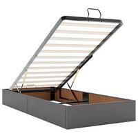 cama ottomana incluye colchon hecha de cuero artificial gris