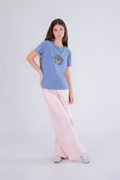 camiseta con estampado de mariposas light blu