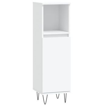 Armario De Baño Madera De Ingeniería Blanco 30x30x100 Cm Vidaxl