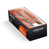 pack 6 cuchillos  6 tenedores acero inoxidable arcos mesa color plata
