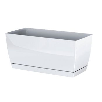 Jardinera en plástico blanco de 29x14,2x13,6cm