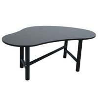 mesa de centro con decoracion de melamina negra spencer - oviala