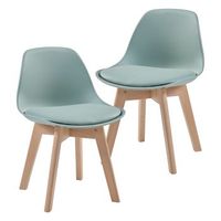 set de 2 sillas infantiles elvdal plasticohayapu 56x38x33 cm - verde menta encasa