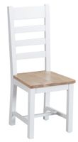 eden oak and white ladder back dining chairs - oak and white 2 chairs