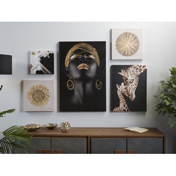 Lienzo  Negro/oro 50% Al Oleo 60x90 Cms. S/5 60x2x90 Cms
