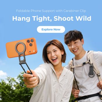 Soporte Plegable para Teléfono SmallRig con Clip de Mosquetón, Ajuste de Ángulo Flexible para iPhone y Xiao, Trípode Portátil de Sobremesa 6470