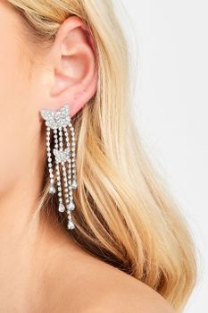 Pendientes Largos De Borla Y Mariposas