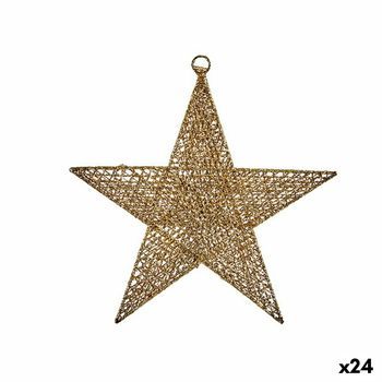 Adorno Navideño Estrella Dorado Metal 30 X 32 X 0,5 Cm (24 Unidades)
