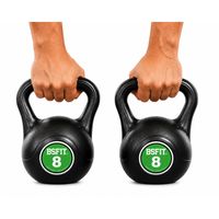 bsfit combo 2 pesas rusas de 8 kg - kettlebells para musculacion y entrenamiento de fuerza -plastico relleno de cemento - gimnasio en casa