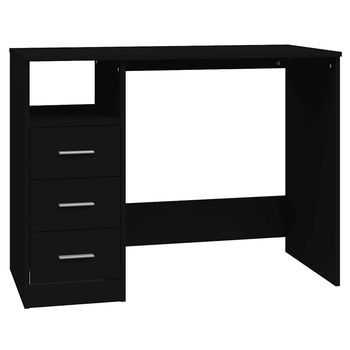 Escritorio Cajones Madera Contrachapada Negro 102x50x76 Cm Vidaxl