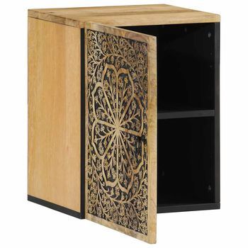 Armario De Baño | Mueble De Baño De Pared Madera Maciza De Mango 38x33x48 Cm