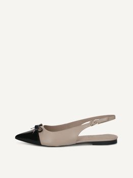 CAPRICE Ballerina, beige, made of Leather and textile with Block heel, Size 38.5