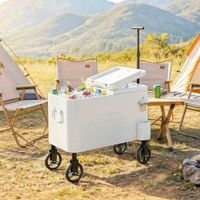 carrito nevera de pu pp acero 75x35x120 cm-outsunny blanco