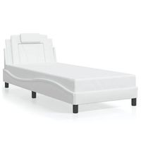 estructura de cama viana sin colchon cuero sintetico blanco 90x190 cm vidaxl