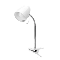 aigostar lampara de escritorio con pinza retro de metal sin bombilla luz lectura con clip para cama compatible con led bombillas modelo e27 max-240v lampara lectura para leer trabajar blanco