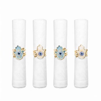 Anillos de servilleta manos fatma - set de 4