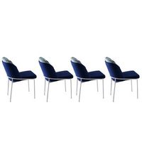 set 4 sillas 182 v4 blanco azul oscuro