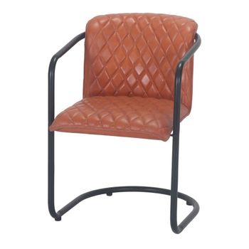 Silla de piel arthur - marrón,negro - 81x53x66