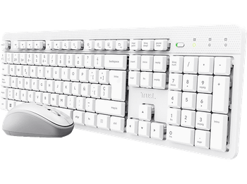Pack Teclado + Ratón - Trust Ody II, Inalámbrico, Silencioso, Blanco