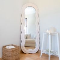 espejo pared cuerpo entero rizo 160x60x4cm beige