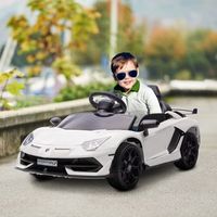 coche electrico lamborghini para ninos con mp3 luces blanco homcom