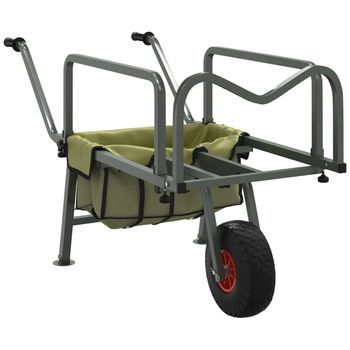 Carrito De Pesca Con Rueda Acero Recubrimiento En Polvo Verde Vidaxl