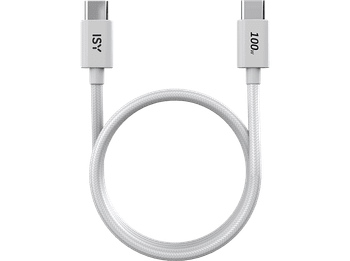 Cable USB-C - ISY IUC-5200, 2.0, Universal, Hasta 480 Mbps, 2 m, 100W, Blanco