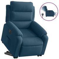 sillon de salon  silla  sillon electrico reclinable elevable de terciopelo azul