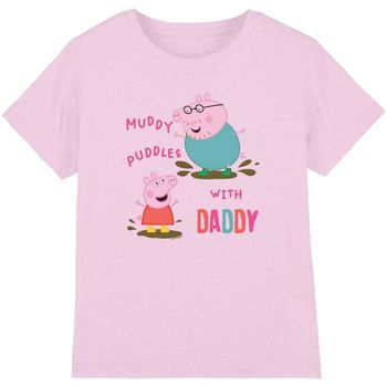 Dessins Animés Camiseta Muddy Puddles With Daddy para niña
