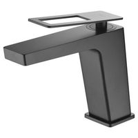 grifo monocomando lavabo negro mate en laton y zama con cartucho ceramico 26 mm