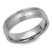 anillo moderno titanio bordes pulidos y diamante