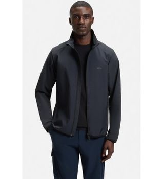 BOSS para hombre. 50533773 Chaqueta en popelín superelástico marino (L), Casual, Poliéster