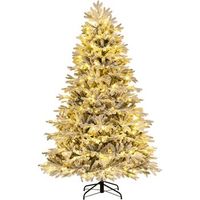 arbol de navidad nevado con luces 215cm costway arbol de navidad con luces incorporadas