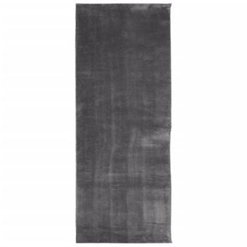 Alfombra De Pelo Corto Suave Lavable Huarte Antracita 80x200 Cm Vidaxl