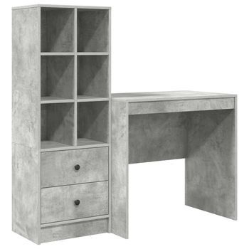 Escritorio Gris Concreto 125,5 X 50 X 127 Cm 2 Uds. Vidaxl