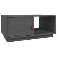 mesa de centro de madera maciza de pino gris 80x50x355 cm vidaxl